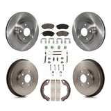 Front Rear Disc Brake Rotors Ceramic Pads And Drum Kit (7Pc) For Subaru Impreza