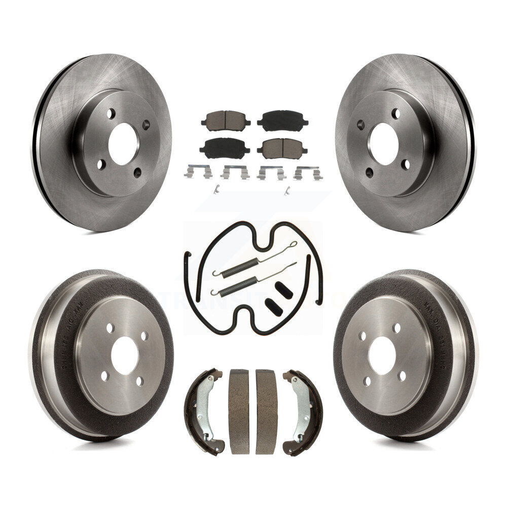 Front Rear Brake Rotors Ceramic Pad & Drum Kit (7Pc) For Chevrolet Cobalt Saturn
