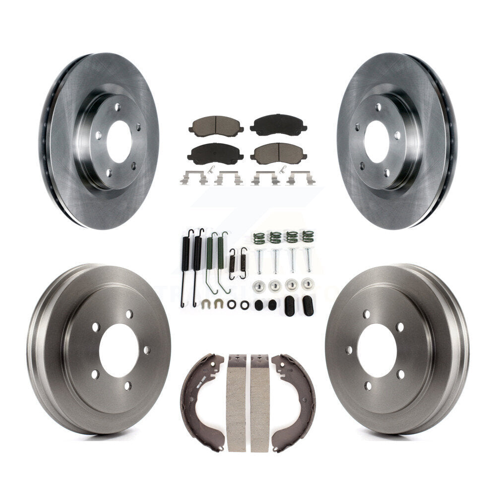Front Rear Brake Rotor Ceramic Pad Drum Kit (7Pc) For Jeep Patriot Compass Dodge