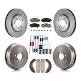 Front Rear Disc Brake Rotor Ceramic Pad & Drum Kit (7Pc) For Dodge Grand Caravan
