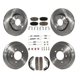 Front Rear Disc Brake Rotors Ceramic Pads And Drum Kit (7Pc) For Hyundai Elantra