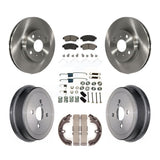 Front Rear Brake Rotor Ceramic Pad & Drum Kit (7Pc) For Toyota Corolla Geo Prizm