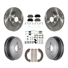 Load image into Gallery viewer, Front Rear Brake Rotors Ceramic Pad Drum Kit (7Pc) For Toyota Corolla From 04 02