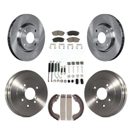 Front Rear Brake Rotor Ceramic Pad & Drum Kit (7Pc) For Nissan Versa Sentra Cube