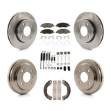 Front Rear Brake Rotors Ceramic Pad & Drum Kit (7Pc) For 09-11 Nissan Versa 1.6L