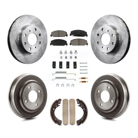 Front Rear Disc Brake Rotors Ceramic Pads And Drum Kit (7Pc) For Honda Civic
