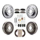Front Rear Disc Brake Rotors Ceramic Pads And Drum Kit (7Pc) For Honda Civic