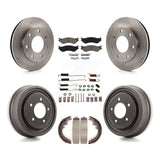 Front Rear Disc Brake Rotor Ceramic Pad & Drum Kit (7Pc) For 1999 Ford F-150 4WD