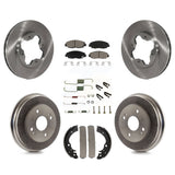 Front Rear Disc Brake Rotors Ceramic Pads And Drum Kit (7Pc) For Honda Accord