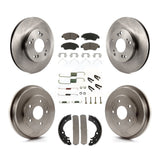 Front Rear Disc Brake Rotors Ceramic Pads And Drum Kit (7Pc) For Honda Civic