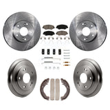 Front Rear Disc Brake Rotors Ceramic Pads And Drum Kit (7Pc) For Honda Civic