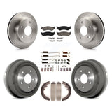 Front Rear Brake Rotor Ceramic Pad & Drum Kit (7Pc) For 00-01 Dodge Ram 1500 4WD