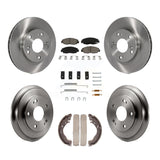 Front Rear Disc Brake Rotors Ceramic Pads And Drum Kit (7Pc) For Honda Civic