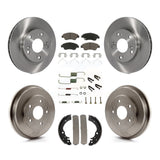 Front Rear Brake Rotor Ceramic Pad & Drum Kit (7Pc) For 06-08 Honda Civic Hybrid
