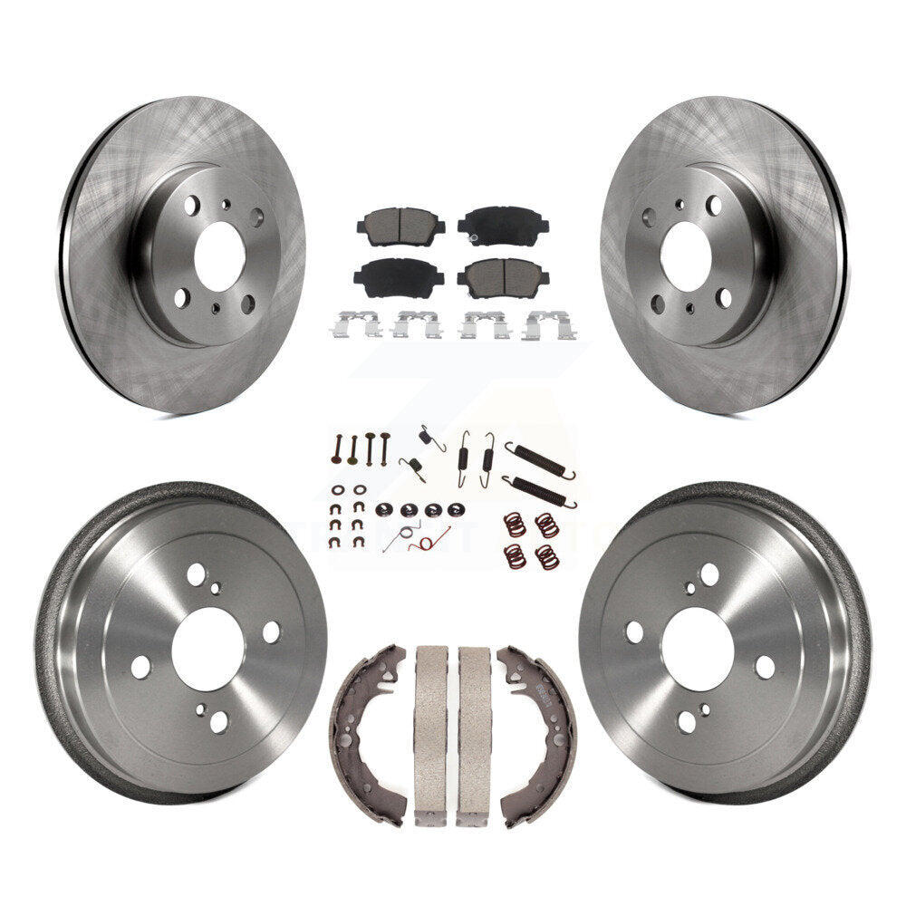 Front Rear Disc Brake Rotor Ceramic Pad Drum Kit (7Pc) For 2001-2005 Toyota Echo