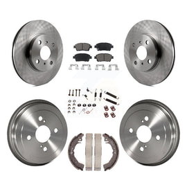 Front Rear Disc Brake Rotor Ceramic Pad Drum Kit (7Pc) For 2001-2005 Toyota Echo