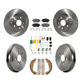 Front Rear Disc Brake Rotor Ceramic Pad And Drum Kit (7Pc) For 2008 Toyota Prius