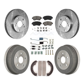 Front Rear Disc Brake Rotors Ceramic Pads And Drum Kit (7Pc) For Toyota Camry