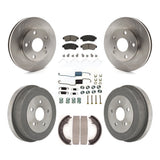 Front Rear Disc Brake Rotor Ceramic Pad And Drum Kit (7Pc) For Toyota Camry 2.2L