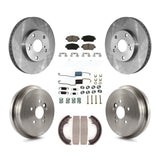 Front Rear Brake Rotor Ceramic Pad Drum Kit (7Pc) For 05-06 Toyota Camry Base/LE