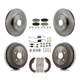 Front Rear Brake Rotor Ceramic Pad & Drum Kit (7Pc) For 2005 Toyota Camry SE/XLE