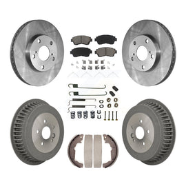 Front Rear Brake Rotors Ceramic Pad & Drum Kit (7Pc) For 1998-2003 Toyota Sienna