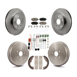 Front Rear Brake Rotors Ceramic Pad & Drum Kit (7Pc) For 2004-2010 Toyota Sienna