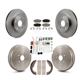 Front Rear Brake Rotors Ceramic Pad & Drum Kit (7Pc) For 2004-2010 Toyota Sienna