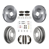 Front Rear Brake Rotor Ceramic Pad And Drum Kit (7Pc) For Hyundai Accent Kia Rio