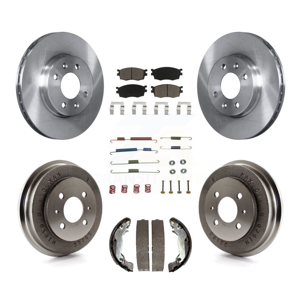 Front Rear Brake Rotor Ceramic Pad Drum Kit (7Pc) For Hyundai Accent To 09 30 05
