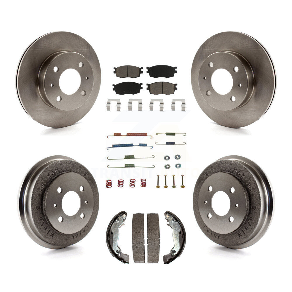 Front Rear Brake Rotor Ceramic Pad Drum Kit (7Pc) For Hyundai Accent To 09 30 05
