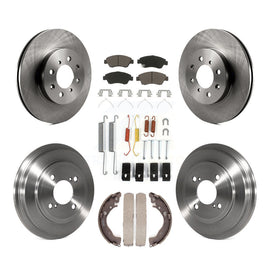 Front Rear Disc Brake Rotors Ceramic Pads And Drum Kit (7Pc) For Honda Fit