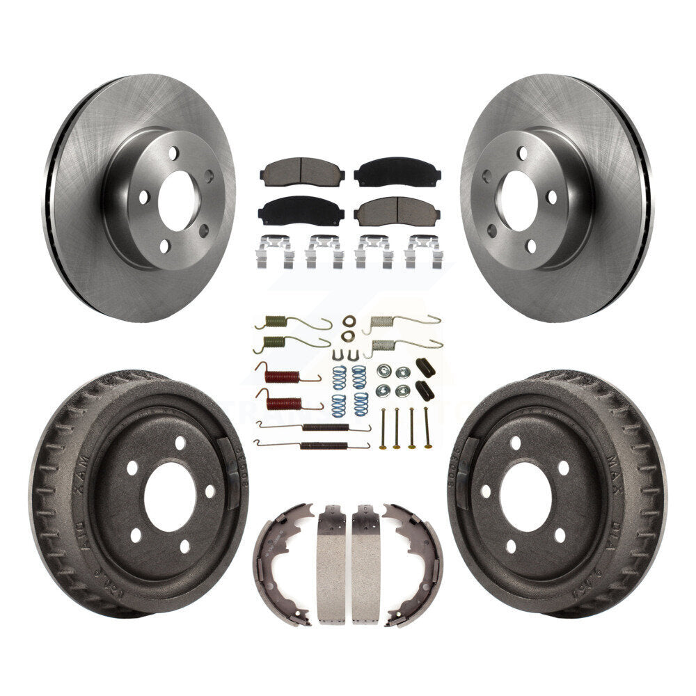 Front Rear Brake Rotors Ceramic Pad & Drum Kit (7Pc) For Ford Ranger Mazda B4000