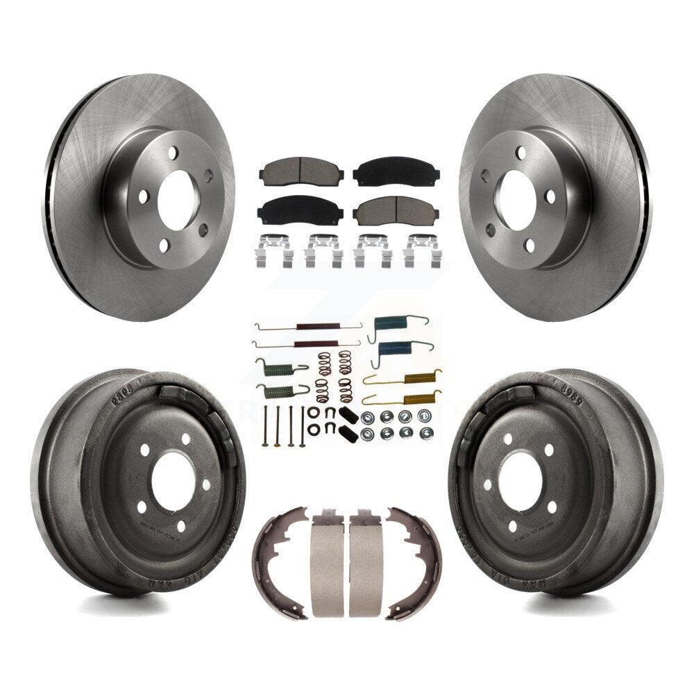 Front Rear Brake Rotors Ceramic Pad & Drum Kit (7Pc) For Ford Ranger Mazda B4000