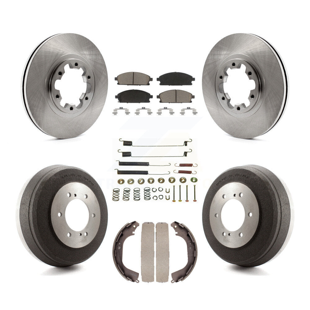 Front Rear Brake Rotor Ceramic Pad Drum Kit (7Pc) For Nissan Pathfinder INFINITI