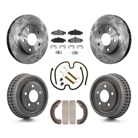 Front Rear Brake Rotor Ceramic Pad Drum Kit (7Pc) For Pontiac Grand Am Chevrolet