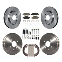 Load image into Gallery viewer, Front Rear Brake Rotor Ceramic Pad &amp; Drum Kit (7Pc) For Nissan Versa 4-Wheel ABS