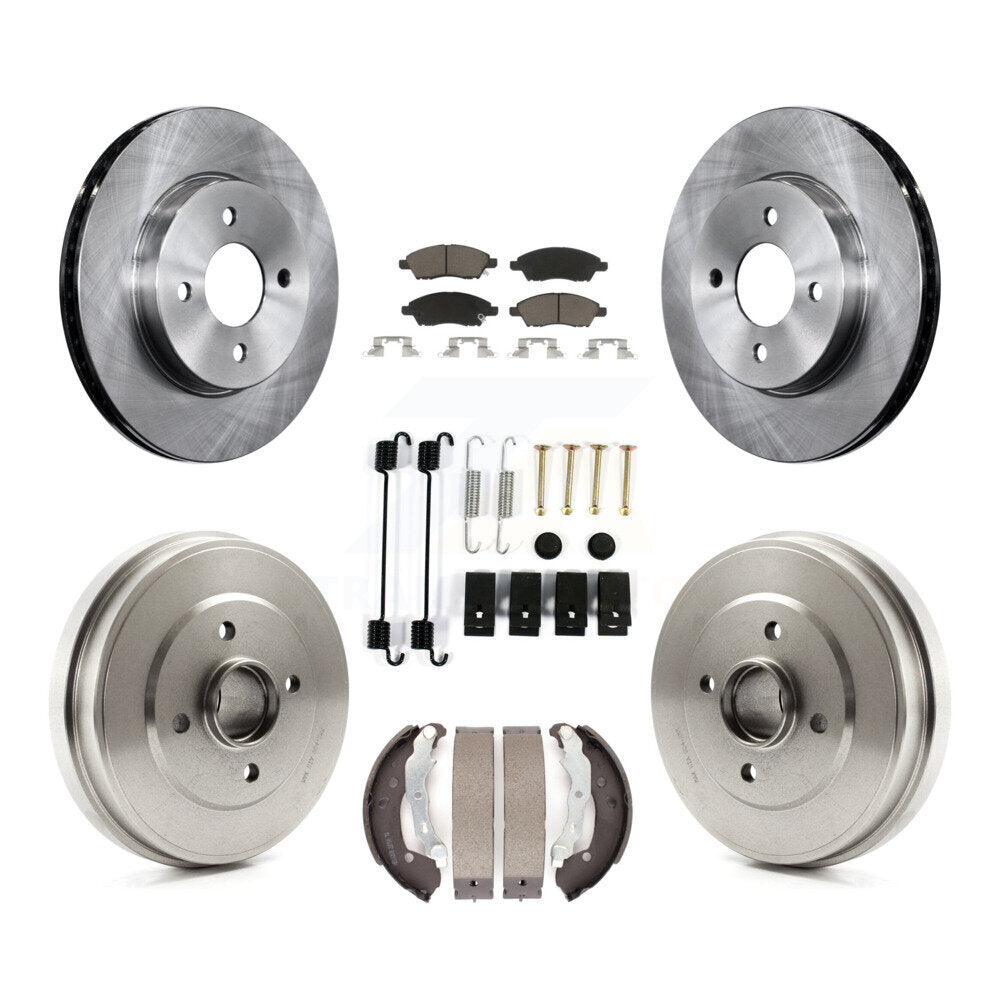 Front Rear Brake Rotors Ceramic Pad & Drum Kit (7Pc) For Nissan Micra Versa Note