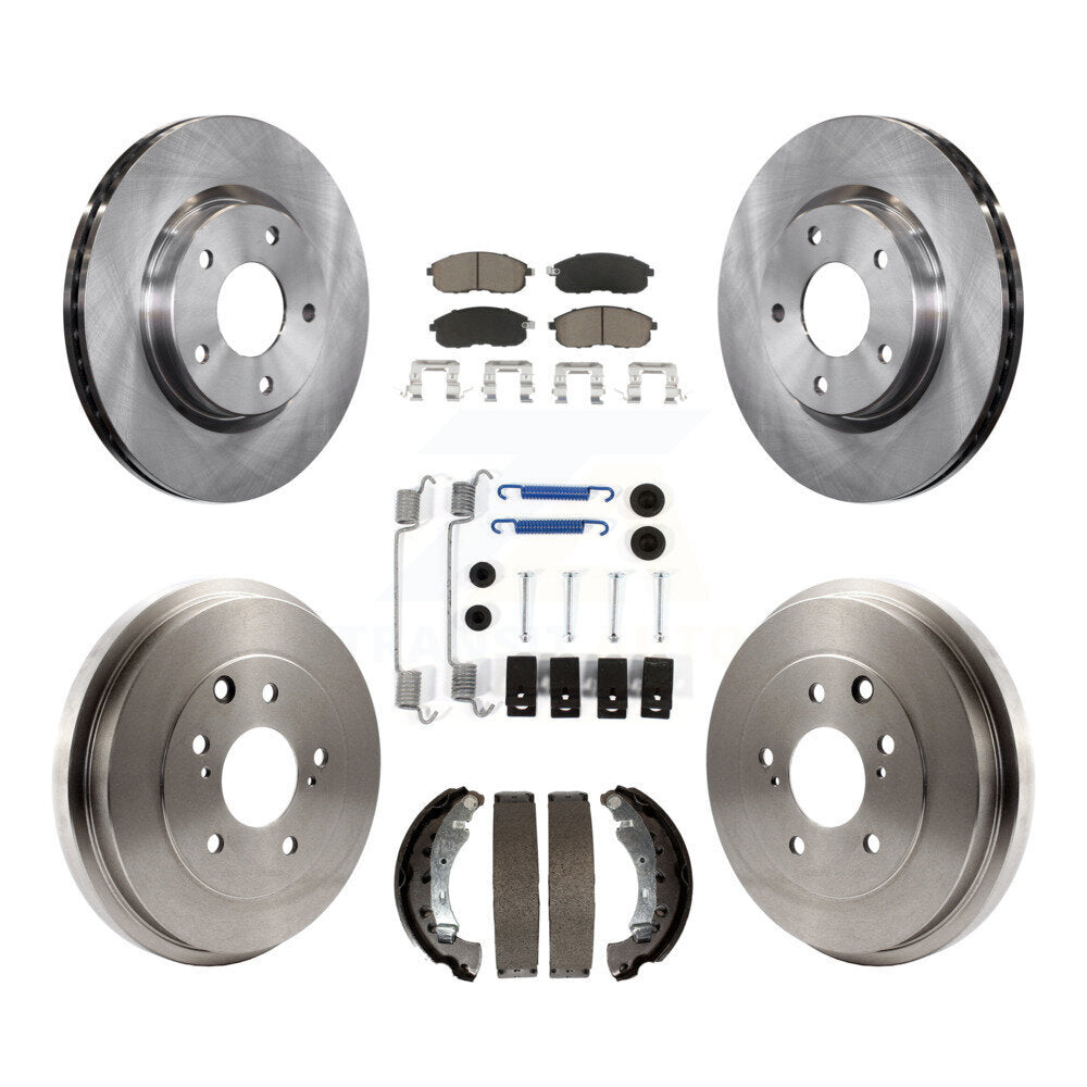 Front Rear Disc Brake Rotors Ceramic Pads And Drum Kit (7Pc) For Nissan Sentra