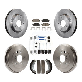 Front Rear Disc Brake Rotors Ceramic Pads And Drum Kit (7Pc) For Nissan Sentra
