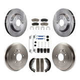 Front Rear Disc Brake Rotors Ceramic Pads And Drum Kit (7Pc) For Nissan Sentra