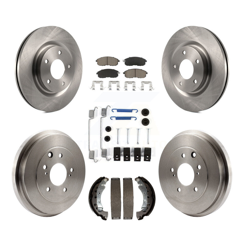 Front Rear Brake Rotor Ceramic Pad Drum Kit (7Pc) For Nissan Sentra Turbocharged