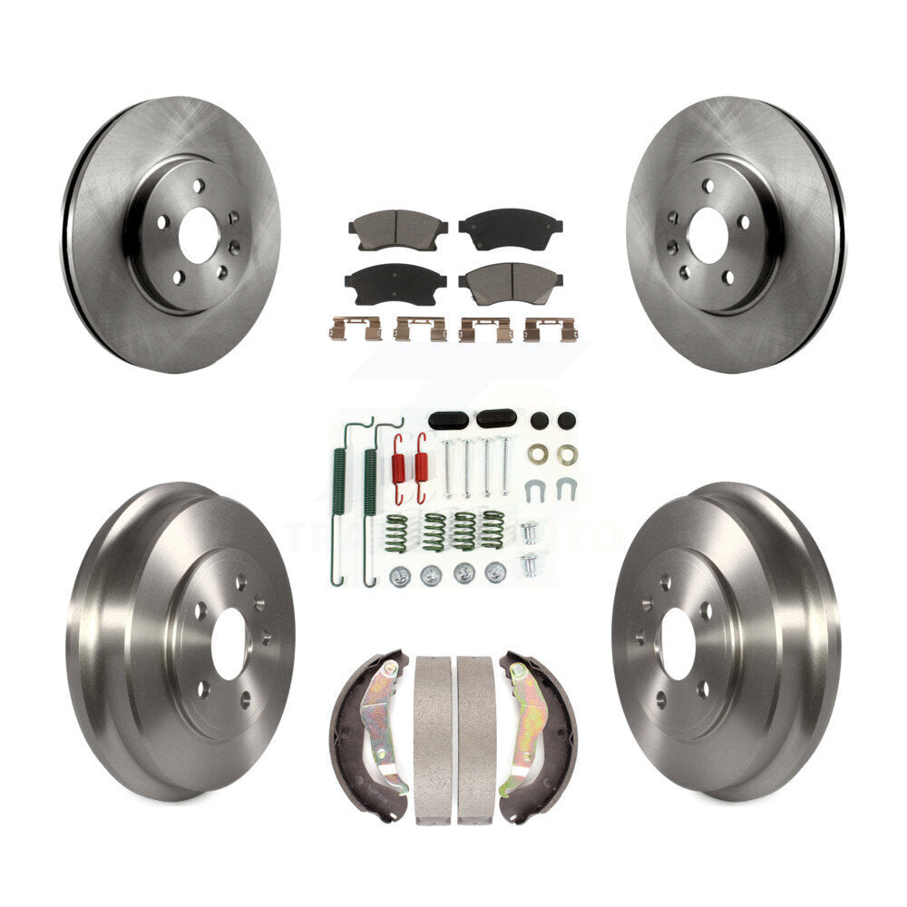 Front Rear Brake Rotor Ceramic Pad & Drum Kit (7Pc) For 13-14 Chevrolet Sonic RS