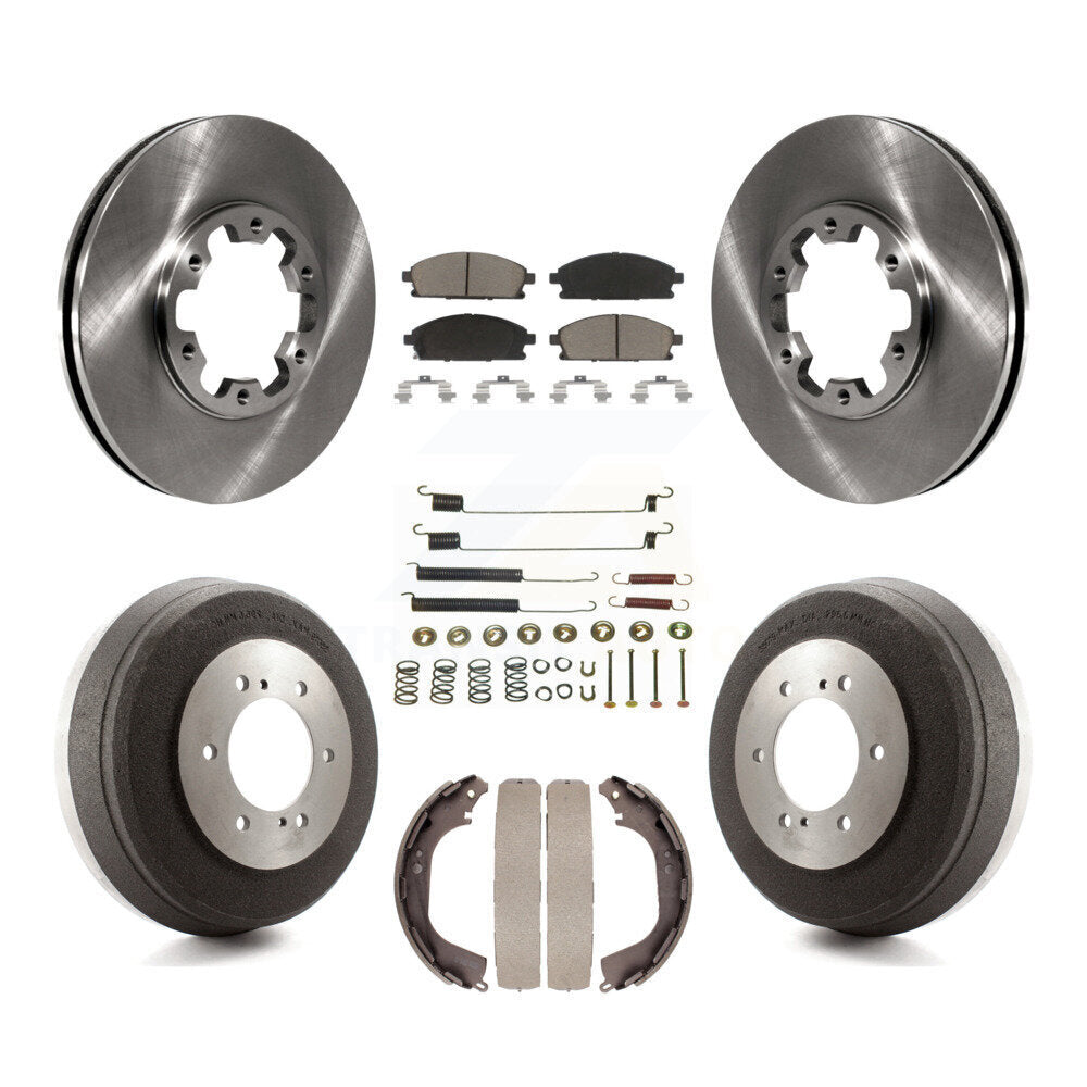 Front Rear Brake Rotor Ceramic Pad Drum Kit (7Pc) For Nissan Pathfinder INFINITI