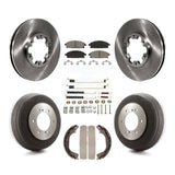 Front Rear Brake Rotor Ceramic Pad Drum Kit (7Pc) For Nissan Pathfinder INFINITI