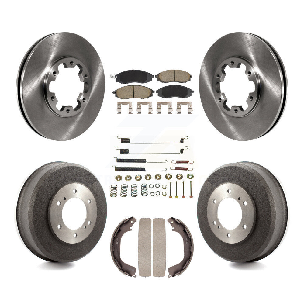 Front Rear Brake Rotor Ceramic Pad And Drum Kit (7Pc) For Nissan Xterra Frontier