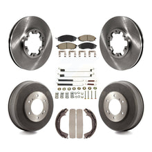 Charger l'image dans la galerie, Front Rear Brake Rotor Ceramic Pad And Drum Kit (7Pc) For Nissan Xterra Frontier