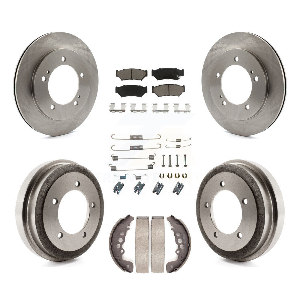 Front Rear Brake Rotor Ceramic Pad & Drum Kit (7Pc) For Chevrolet Tracker Suzuki