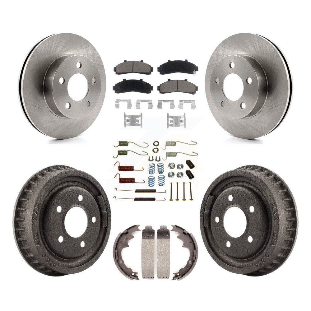 Front Rear Brake Rotors Ceramic Pad & Drum Kit (7Pc) For Ford Ranger Mazda B4000