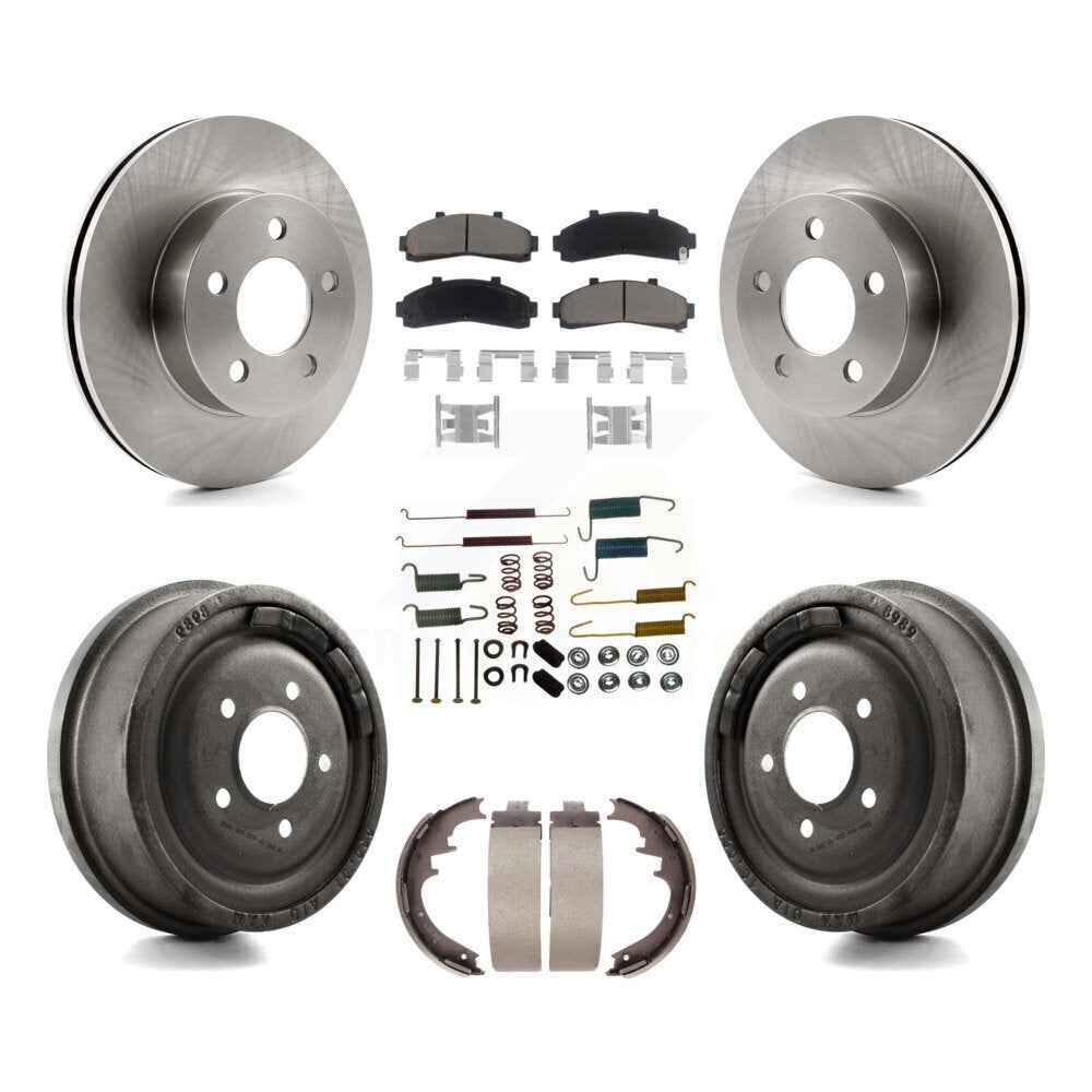 Front Rear Brake Rotors Ceramic Pad & Drum Kit (7Pc) For Ford Ranger Mazda B4000